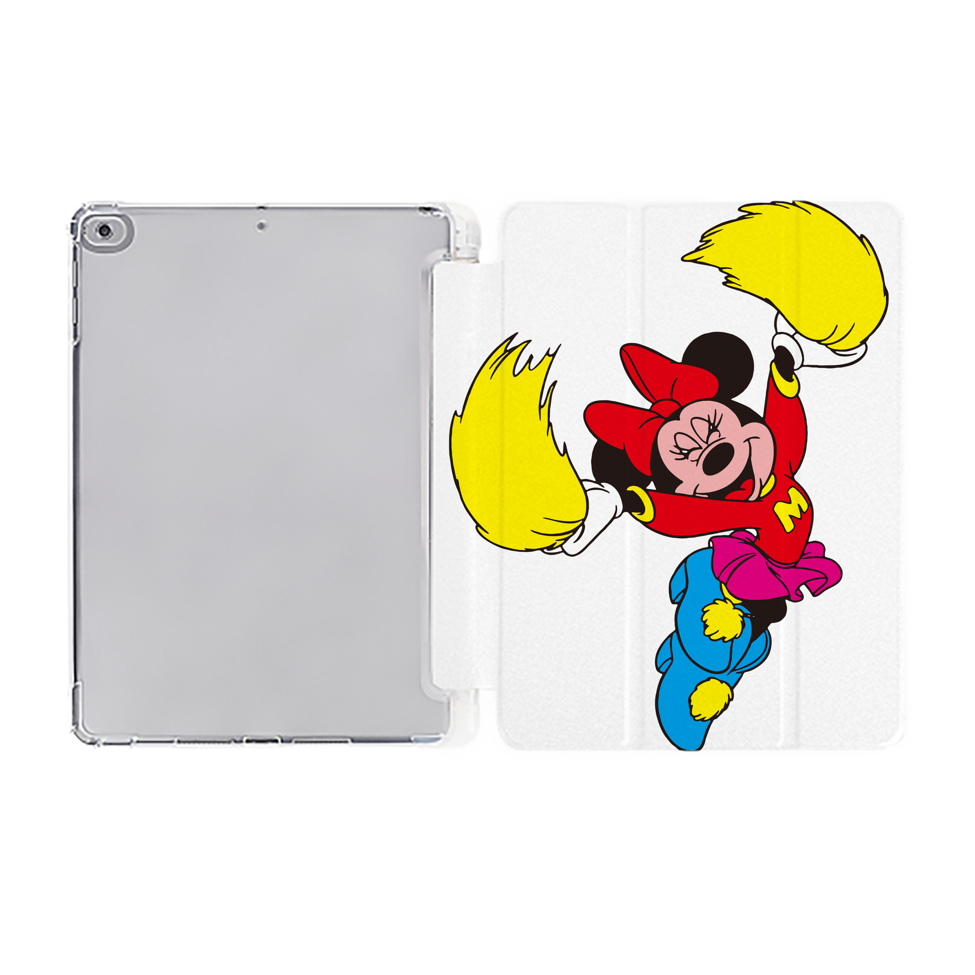 （画像用） ミッキーマウス Mickey Mouse IPad ケース ペン収納付き 三つ折りスタンド PUレザー×シリコン 対応機種9.5/10.5/10.9インチ